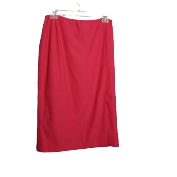Anne Klein Pencil Skirt Size 4 Coral Pink Wool Blend Professional Office Work - Picture 1 of 9
